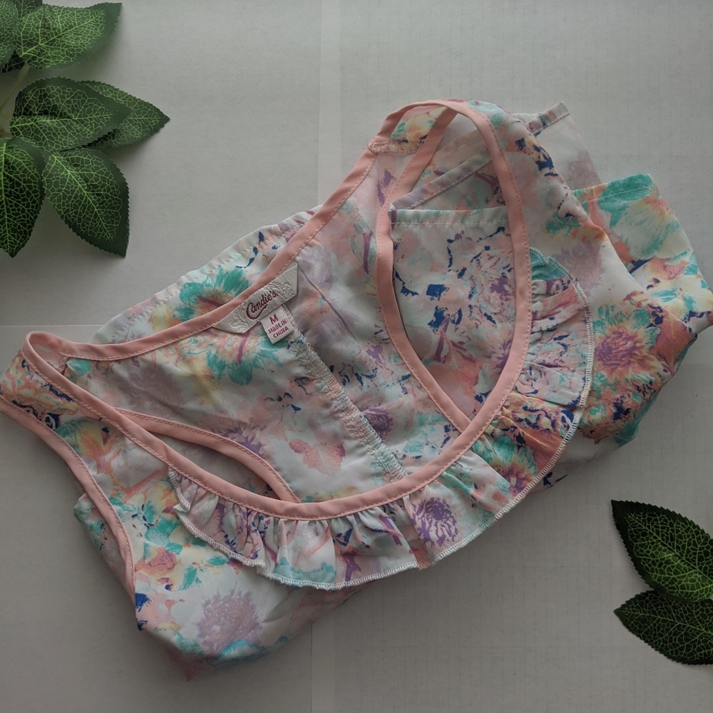 🌵 Candies Floral Ruffle Razorback Tank G4